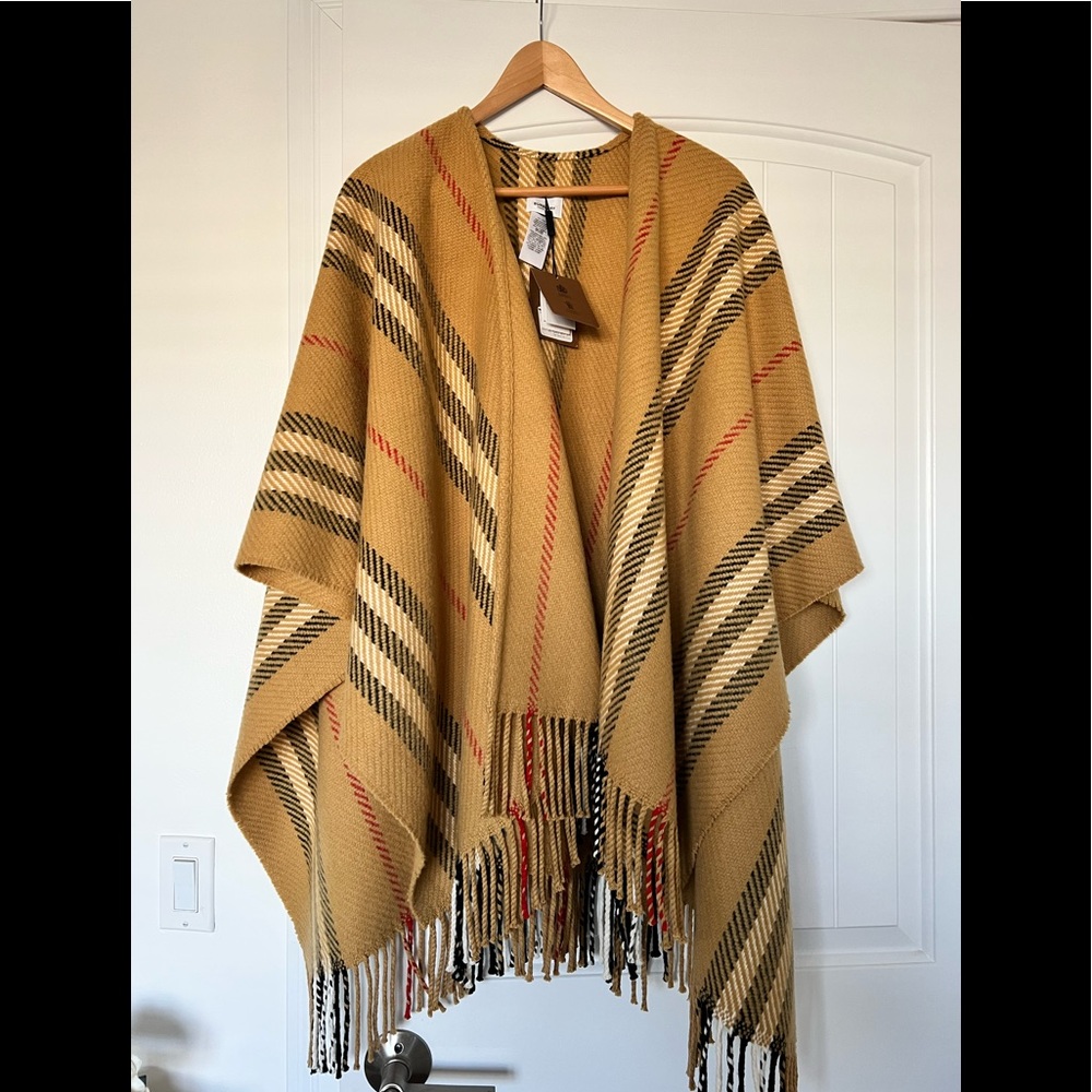 Burberry Icon stripe cape.